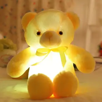 50cm lemputės LED Meškiukas Iškamšos Pliušinis Žaislas Spalvinga Žėrintis Meškiukas Kalėdų Dovana Vaikams