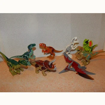 8Pcs/Set Dinozaurai Blokai Juros periodo Dinozaurai Duomenys Nustatyti Žaislai Vaikams Dinozaurų Pasaulyje Trinkelių Rinkinys, Dovanos Vaikams nuo 6 Metų