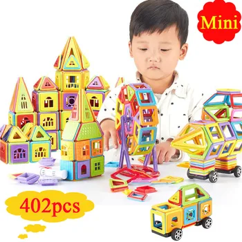 99-402pcs Mini Magnetinio Dizaineris Statybos Nustatyti Modelis ir odinas, Plastikiniai Magnetiniai Blokai Švietimo Žaislai Vaikams Dovanų