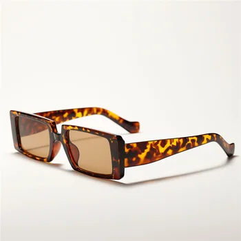 Aikštėje Maža Akiniai nuo saulės Moteris Derliaus Leopardas Spausdinti Negabaritinių Saulės Akiniai RectangleLuxury Dizaineris UV400 Punk Akinius Gafas