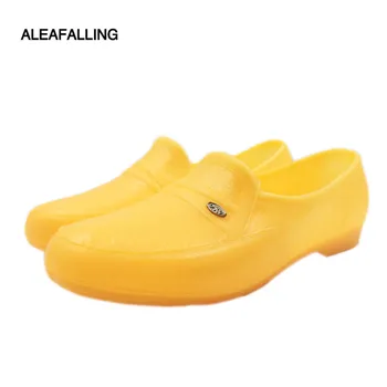 Aleafalling Naujo Dizaino PVC, atsparus Vandeniui Vyrų Rainboots Berniukas Pavasarį Kulkšnies Laisvalaikio Bateliai Britų Stiliaus Šviesus Butas Su Batai M071