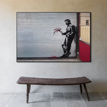 Banksy Meno Atlikite Savo Svajones Drobės Plakatai Abstrakčiai Beždžionė Tapybos ant Drobės Grafiti Meno Gatvės Nuotraukos Namų Cuadros