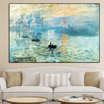 Classicial Claude Monet Kraštovaizdžio Įspūdį Naftos Tapyba ant Drobės, Plakatų ir grafikos Sienos Nuotraukas Kambarį Namų Dekoro