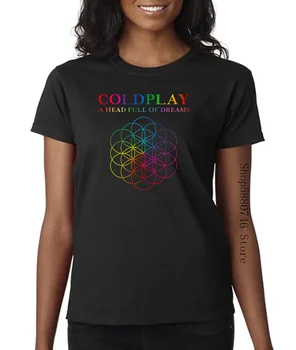 Coldplay Galva Pilna Svajonių Unisex Black Marškinėliai Turai S Xxl