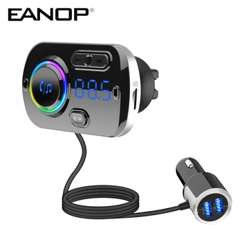 EANOP FM Moduliatorius Siųstuvas Bluetooth 5.0 FM Radijas USB Dual 3.1 QC3.0 Automobilinis Įkroviklis laisvų Rankų Automobilinis Wireless FM Transmiter