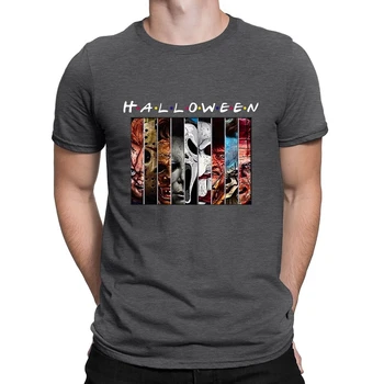 Envmenst medvilnės marškinėliai vyrams Helovinas Draugais Siaubo Filmus Veido T-shirt Pennywise Michael Myers Jason Voorhees trumpas rankovėmis viršų