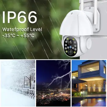 EVKVO 3MP Dual-Objektyvas PTZ Wifi, Kamera, Lauko Auto Stebėjimo Debesų VAIZDO Home Security IP Kamera 3MP 4X Priartinimas Garso Speed Dome Kameros