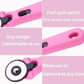 Imzay 45mm Profesinės Pasukimo Cutter, Kišeninis Nešiojamas Komfortą Pasukimo Roller Cutter Siuvimo, Patchworking (Pink)