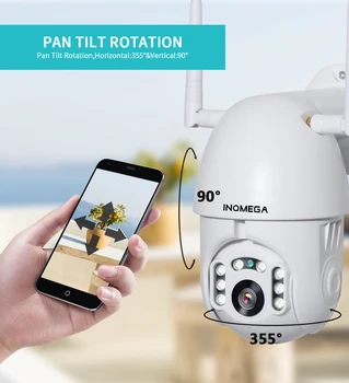 INQMEGA 1080P IP Kamera, WiFi Bevielis Auto stebėjimo PTZ Speed Dome Kamera, Lauko Apsaugos Stebėjimo Vandeniui vaizdo Kamera TUYA