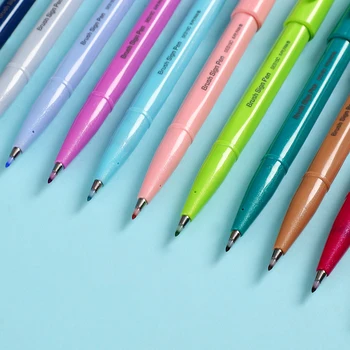 JIANWU 1pc naujų spalvų japonija Pentel pasirašyti teptuku pen Klestėti Specialaus rašiklio Spalvos žymeklis parkeris Dažymo reikmenys
