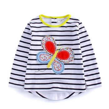 Jumpingbaby 2020 m. Mergaičių marškinėliai Topai Baby Girl Drabužiai koszulka T-shirt tshirts Vetement Enfant Užpildyti Dryžuotas marškinėliai Roupa Menina