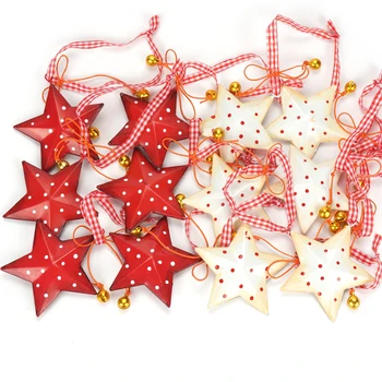 Kalėdų dekoracijas 12pcs derliaus metalo žvaigždės su mažais bell Kalėdų medžio apdaila 2020 linksmų Kalėdų namuose kabo