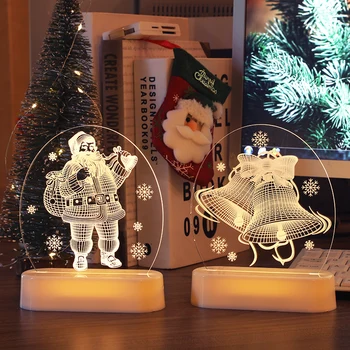 Kalėdų Šviesos LED 3d Akrilo Briedžių/kalėdų Eglutė Vaikų Nakties Šviesos Girlianda Žibintai Pasakų Žibintai Naktį Žibintai Neoninis Ženklas