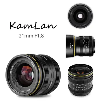 Kamlan 21mm F1.8 Nešiojamas Vandeniui Veidrodžio Fotoaparato Instrukciją Fix Focus Premjero Objektyvas Canon EOS-M Sony E-Fuji FX/ M4/3