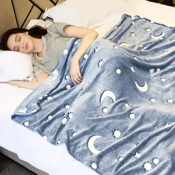 Kilimų antklodė aksomo namuose žvaigždės šviečia šviesos antklodė super minkštas tinka lova, sofa žvaigždžių antklodė 1pcs