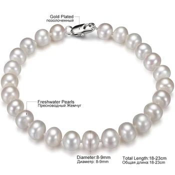 Klasikinės Baltos spalvos Natūralių Gėlo vandens Dirbtiniu būdu išaugintų Perlų Apyrankė Moterų Fine Jewelry Jubiliejų, Dovanos, Didmeninė FEIGE