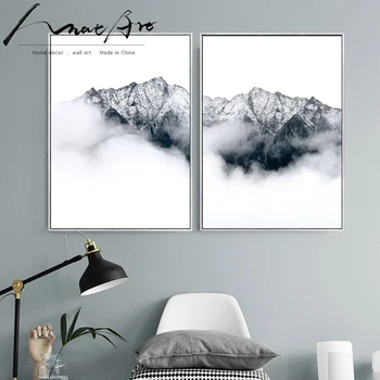 Kraštovaizdžio plakatas 3 gabalas drobė menas, sienų nuotraukas kambarį šiuolaikinių Namų Puošybai Sniego Kalnų šiaurės, miegamojo