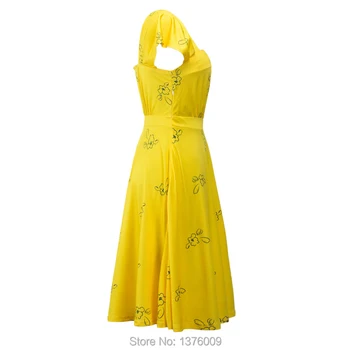 La La Land Emma Stone Mia Cosplay Geltonos Spalvos Elegantiškas Ponios Grožio Moterys Seniai Šalis Suknelės Vasaros Stiliaus Moterų Suknelės, Kostiumai