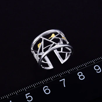 Lotus Įdomus Momentas, Nekilnojamojo 925 Sterlingas Sidabro Bižuterijos Minimalizmas Gražių Paukščių Žiedas Geometrinis Elementas Žiedai Moterims