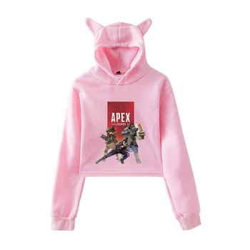 LuckyFriday 2019 Apex Legendos Spausdinti Hoodies Palaidinės Moterims Katės ausis su gaubtu hoodies Išskirtinės Moterys Albumą rudenį