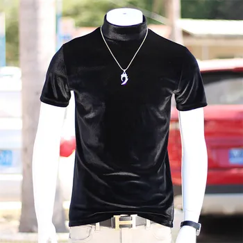 Mados korėjos stiliaus vyriški trumpomis rankovėmis Golfo veliūras, t-marškinėliai, Trišakiai,didelis dydis M-7XL Vasaros Hip-Hop sexy marškinėliai topai plius dydis
