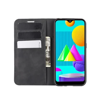 Magnetinio adsorbcijos Pu Odos, Telefono dėklas, skirtas Samsung Galaxy M01 M015F/G Retro Atveju Piniginės įmonės Telefono Apsauginis Dangtelis