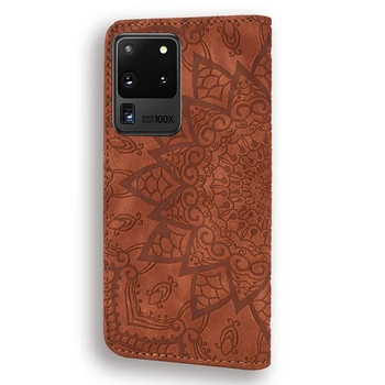 Mandala Gėlių Piniginės Flip Case For Samsung Galaxy Note 10 lite S10 S20 Plius j3 skyrius J5 J7 2017 J310 J330 A51 A71 Odinis Telefono Dangtelį