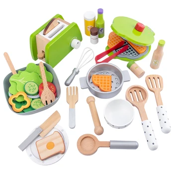 Mediniai Virtuvės Žaislai Apsimesti Žaisti Vaikams Virtuvės Rinkinys Pjovimo Magnetinio Vaisių, Daržovių Miniatiūrinės Maisto Mergaičių Žaislai, Edukaciniai Žaislai