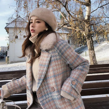 Mishow 2020 m. Moteris Kailio viršutiniai drabužiai žiemos drabužių mados šiltas vilnonis mišiniai moterų elegantiškas Dvigubo Breasted vilnoniai paltai MX18D9679