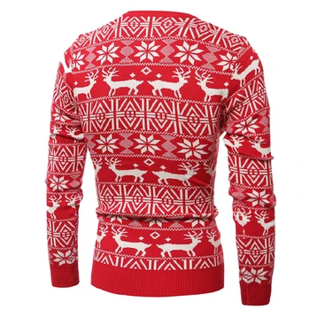 MONERFFI 2020 Naują Kalėdų Stiliaus Vyrų Rudens-Žiemos Megztinis Megztinis Elnias Spausdinti ilgomis Rankovėmis Tirštėti Šiltas, O-Kaklo Megztiniai Vyrams