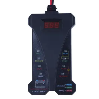 MP0514A 12V Skaitmeninis Akumuliatoriaus Testeris Voltmeter ir Apmokestinimo Sistemos Analizatorius su LCD Ekranu ir LED Indikacija - JUODA VERSIJA