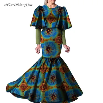 Nauja Afrikos Suknelės Moterims Šalis Atsitiktinis Vestuvių Data Dashiki Afrikos Ponios Ankara Ilgai Mermaid Dress Plius Dydis WY5263