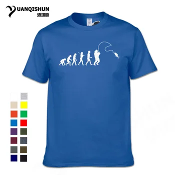 Nauja Evoliucija, Fishinger Tee Marškinėliai Vyrams Vasaros Žuvų Pokštas Žvejys Karpis T-shirts 16 Spalvų Medvilnės trumpomis Rankovėmis Juokinga Dovana, T-shirt