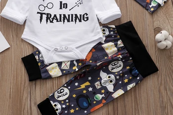 Naujagimiui kūdikių drabužiai nustatyti Vedlio Mokymo Apranga Romper+kelnės+Hat 3PCS Kūdikių Drabužių komplektus