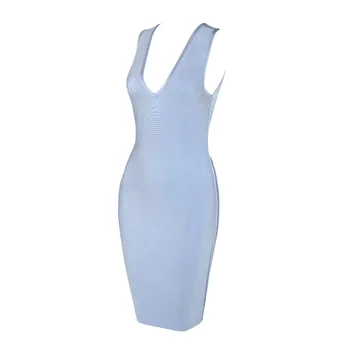 Naujas Mados 2020 M Sexy V Kaklo Dizaineris Šviesiai Mėlyna Tvarstis Suknelė Moterims Seksualus Backless Vasaros Šalis Suknelė