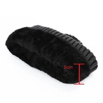 Nauji vyriški skrybėlę žiemos skara megzti skrybėlę lauko šiltas, storos medvilnės dangtelis aksomo aukštos kokybės medvilnės vyrų kepurę didelio dydžio slidinėjimo šiltas