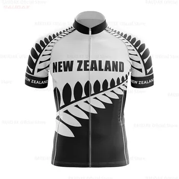 Naujoji Zelandija Dviračių Džersis vyriškos Juodos ir Baltos spalvos Dviratį Dviračiu Vasaros Drabužių trumpomis Rankovėmis MTB Dviračių Džersis Viršų Dviračių Marškinėliai