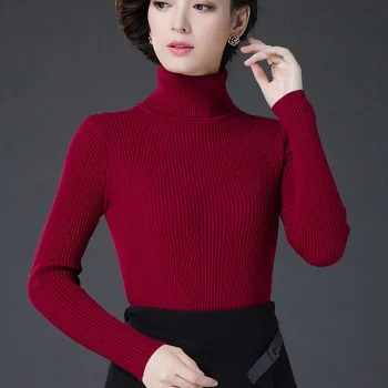 Naujų 2020 M. Moteris Rudens-Žiemos Kašmyrui Megztiniai Golfo Šiltas Megztinis Vientisų Minimalistinio Elegantiškas Megztinis