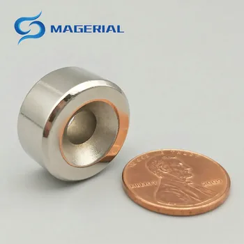 NdFeB Įsprausti Magnetas Skersmuo 20x10 mm su M5 Varžtų Įsprausti Skylę Klasės N42 Retųjų Žemių Neodimio Nuolatinis Magnetas