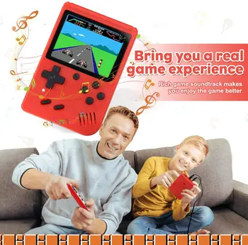 Nešiojamas Vaizdo Žaidimų Konsolę, 3 Colių HD LCD Ekranas su Įkraunama Baterija, AV-Out Kabelis Remti Dviejų žaidėjų Gamepad Berniukams