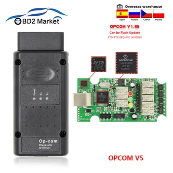 OP-COM, Opel V1.95 Automobilių Diagnostikos Skaitytuvas su PIC18f458 FT232RQ OPCOM V1.70 V1.95 gali būti flash update OBD2 Scanner, OP-COM
