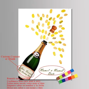 Pasirinktinis Pavadinimas Data nudžiuginti šampano Drobė Spausdinti Pirštų atspaudai Svečių knyga 
