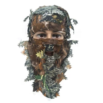Paslėpti Veido Kaukė Poliesteris 3D Lapų Stereo Medžioklės Kaukę, Kepurę Viršelio Veidas Spausdinimo Miško Pilna Veido Kaukė