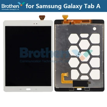 Planšetinio kompiuterio LCD Surinkimo Samsung Galaxy Tab 9.7 SM-T550 T550N T555 Skydelis LCD Combo Ekranas Su Touch Screen Stiklas, skaitmeninis keitiklis