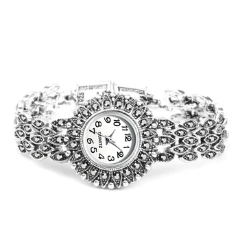 Prabangių Mados Antikvariniai Sidabro Apyrankė Kvarcinis Laikrodis Moterų Laikrodžiai Prabanga Lady Suknelė Laikrodžiai Kristalų Žiūrėti Montre Femme