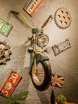 Retro Kaustytomis Geležies Motociklo Sienos Kabo Sienos Apdailos Juostą Parduotuvė Sienos Kabo Kūrybos Restoranas 3D Kambario Dekoro