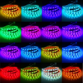 RGB LED Juostelės Šviesos Pilnas Komplektas PC atveju SATA maitinimo sąsaja Su 24key Nuotolinio Valdymo KOMPIUTERIO, Kompiuterio Atveju Lipnia juosta