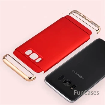 Samsung Galaxy S6 S7 KRAŠTO S8 S9 plus atveju Prabanga atsparus smūgiams 3 in 1 Apkalos Metalo Hibridas PC Galinį Dangtelį Atveju Pastaba 5 8