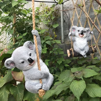 Sielovados modeliavimas koala dervos kūrybos lauko sodo kiemo dekoracija pakabukas sūpynės panda home balkonas, baldai
