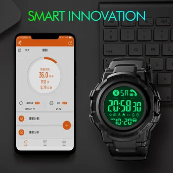 SKMEI Mados Smart Watch Vyrų Bluetooth Riešo Smartwatch Skambinimo APP Pranešimą Priminimas Inteligente Gyvenimo Waterwoof Laikrodis Masculino